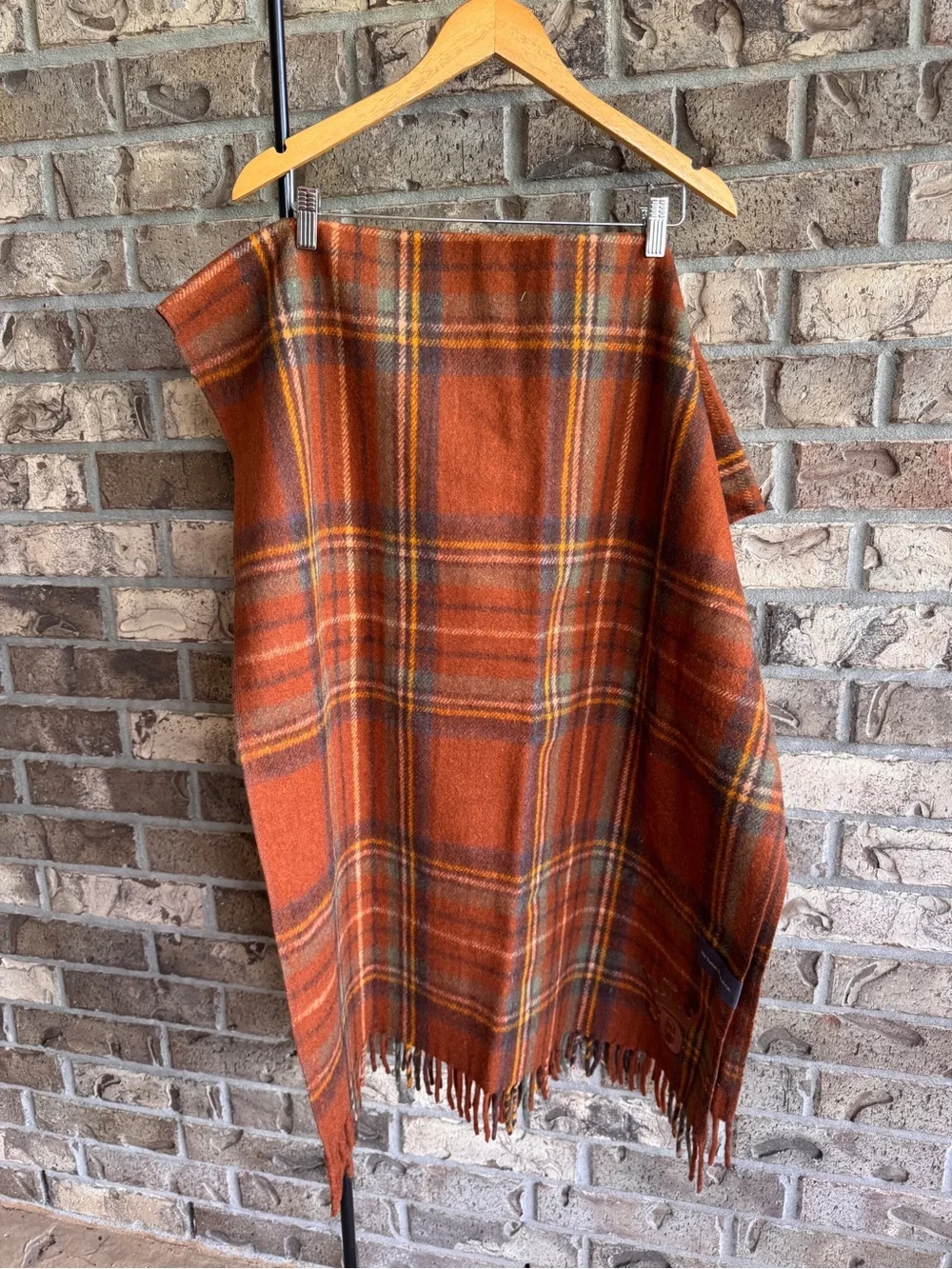 The Tartan Blanket Co. Recycled Wool Plaid Throw Blanket 29x73 Monogram D